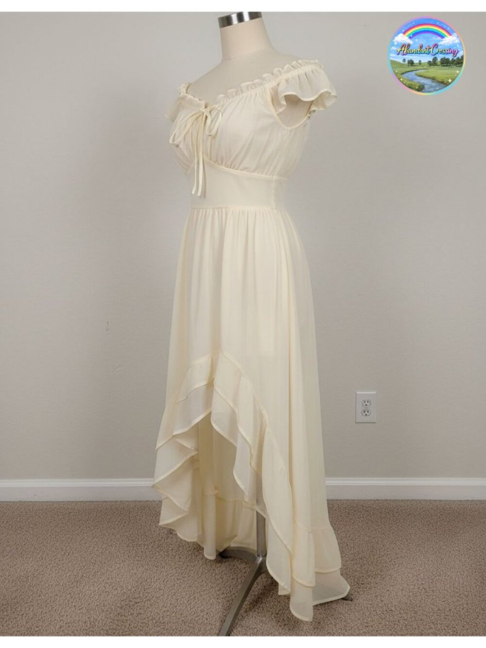 Renaissance Corset Dress Off Shoulder Chiffon High Low Sundress